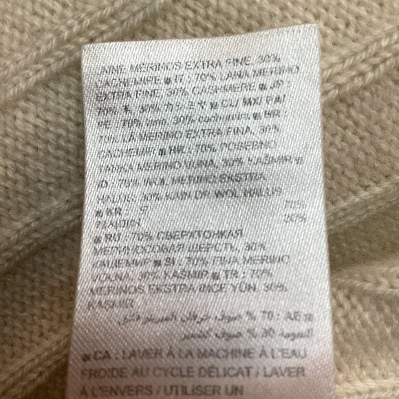 Banana Republic Womens Medium Ribbed Knit Cashmere/Merino Wool Sweater Cream Moc - Picture 8 of 10